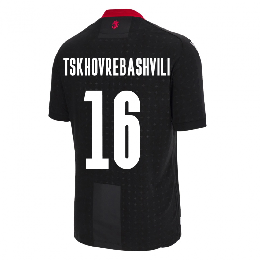 Niño Camiseta Georgia Nikoloz Tskhovrebashvili #16 Negro 2ª Equipación 24-26 La Camisa