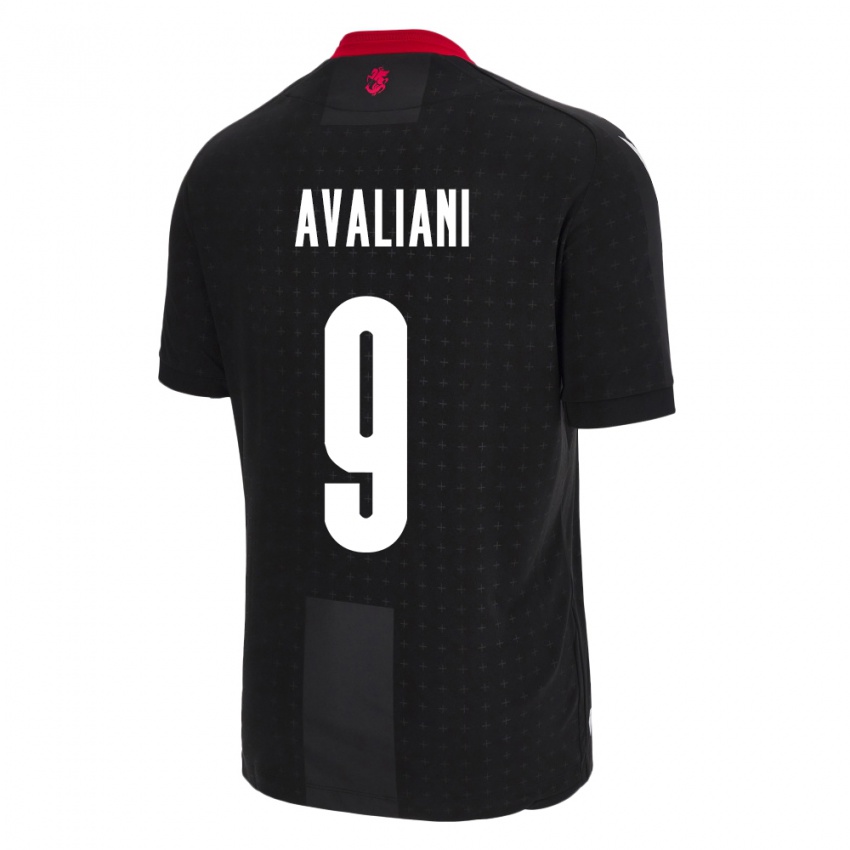 Niño Camiseta Georgia Aleksandre Avaliani #9 Negro 2ª Equipación 24-26 La Camisa