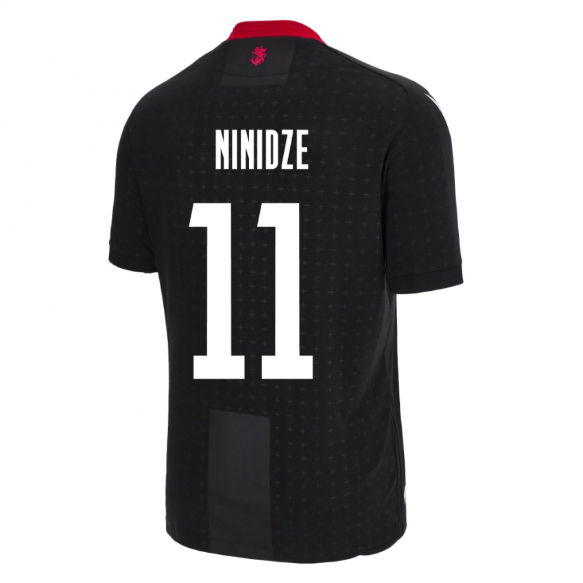 Niño Camiseta Georgia Nikoloz Ninidze #11 Negro 2ª Equipación 24-26 La Camisa