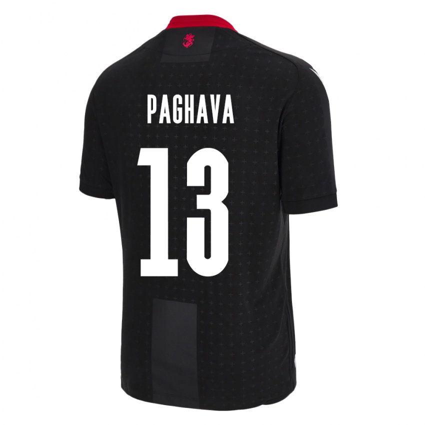 Niño Camiseta Georgia Davit Paghava #13 Negro 2ª Equipación 24-26 La Camisa