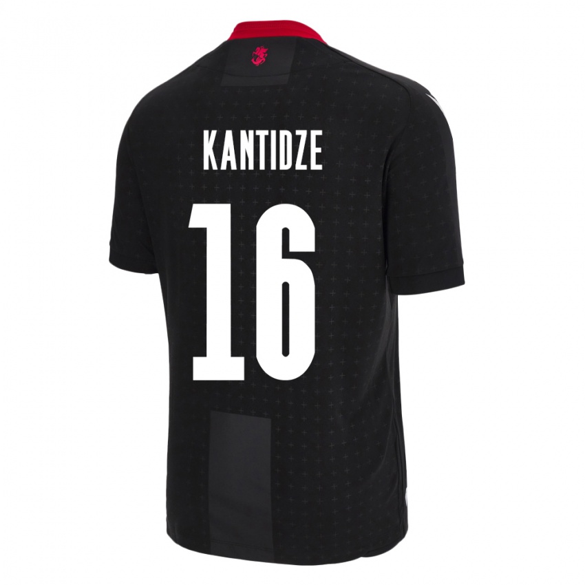 Niño Camiseta Georgia Nikoloz Kantidze #16 Negro 2ª Equipación 24-26 La Camisa