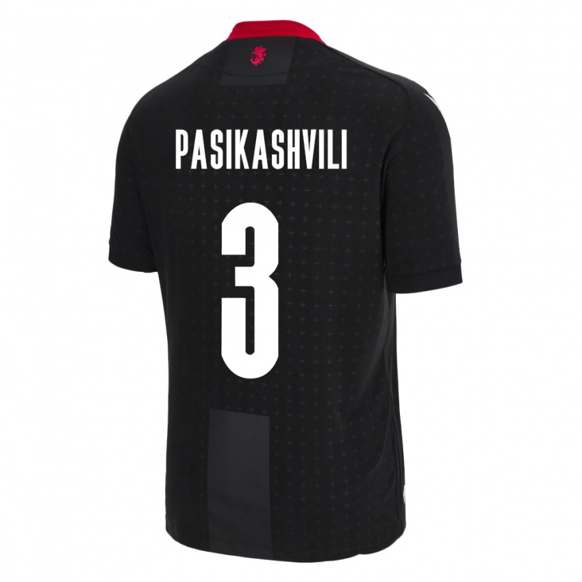 Niño Camiseta Georgia Nino Pasikashvili #3 Negro 2ª Equipación 24-26 La Camisa