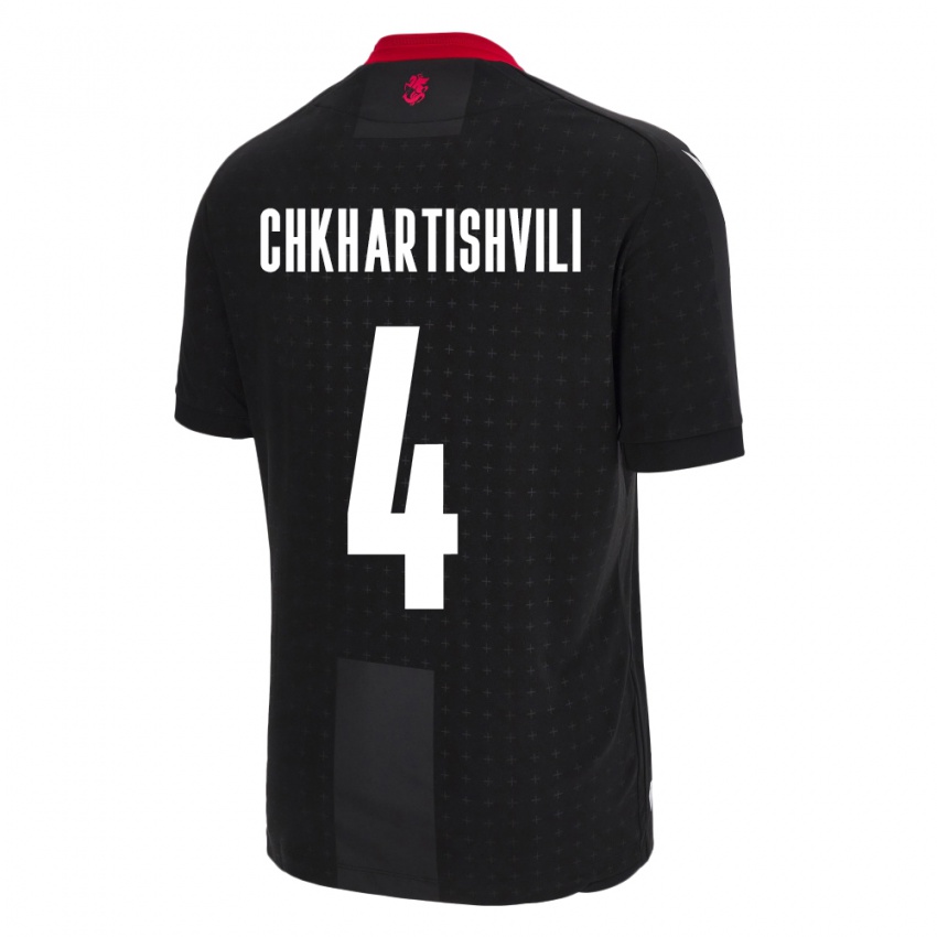 Niño Camiseta Georgia Nino Chkhartishvili #4 Negro 2ª Equipación 24-26 La Camisa