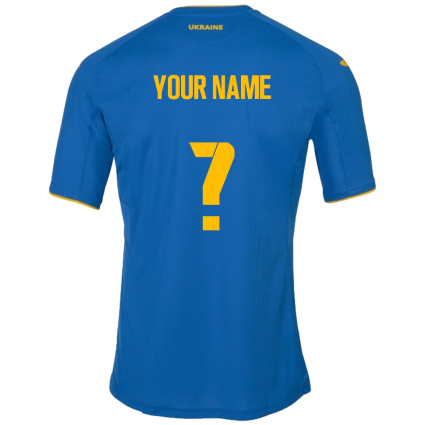 Niño Camiseta Ucrania Su Nombre #0 Azul 2ª Equipación 24-26 La Camisa