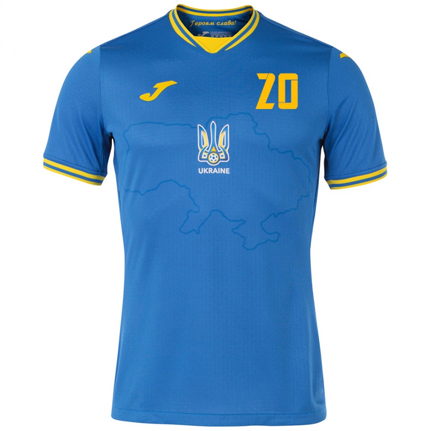 Niño Camiseta Ucrania Eldar Kuliyev #20 Azul 2ª Equipación 24-26 La Camisa