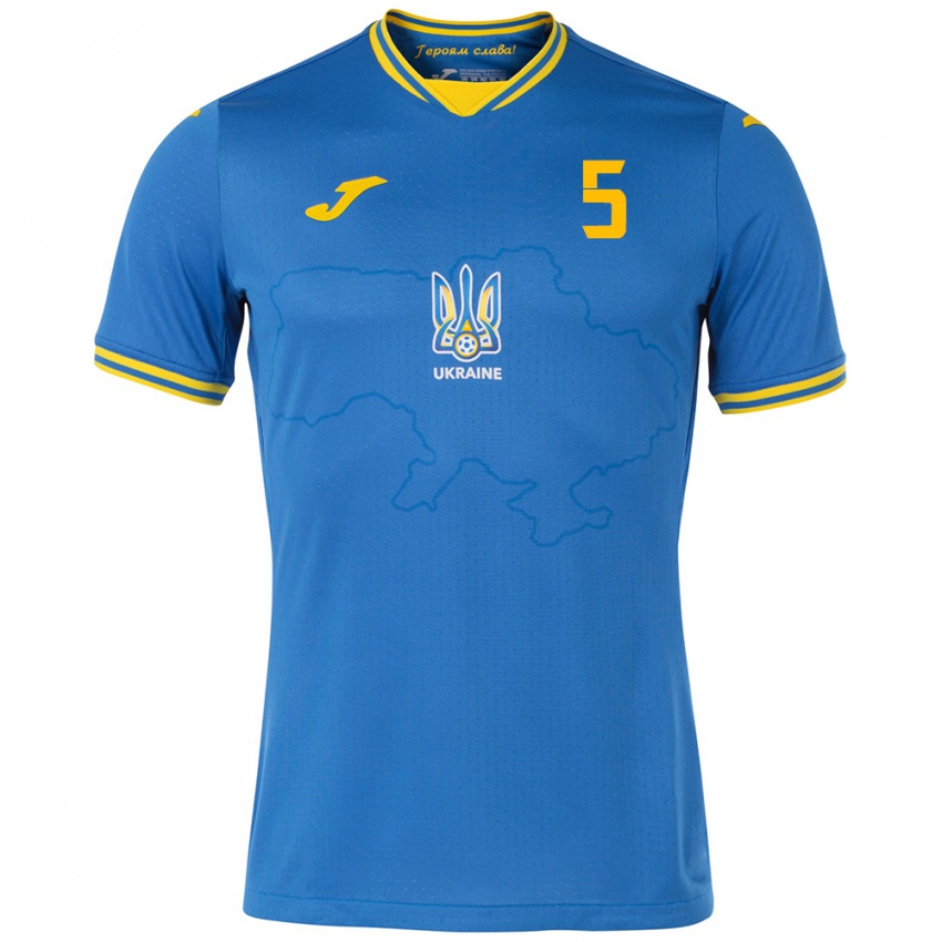 Niño Camiseta Ucrania Mykola Ogarkov #5 Azul 2ª Equipación 24-26 La Camisa