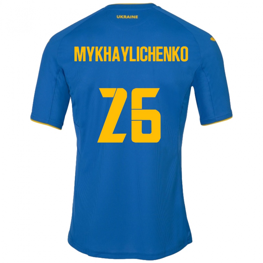 Niño Camiseta Ucrania Bogdan Mykhaylichenko #26 Azul 2ª Equipación 24-26 La Camisa