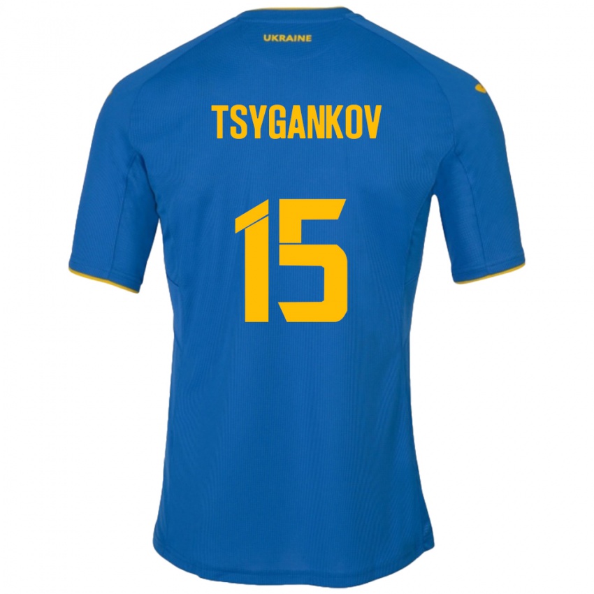 Niño Camiseta Ucrania Viktor Tsygankov #15 Azul 2ª Equipación 24-26 La Camisa