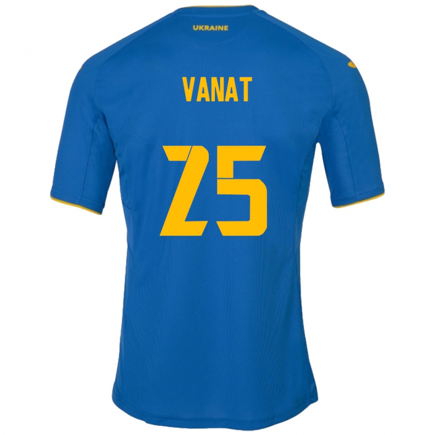 Niño Camiseta Ucrania Vladyslav Vanat #25 Azul 2ª Equipación 24-26 La Camisa