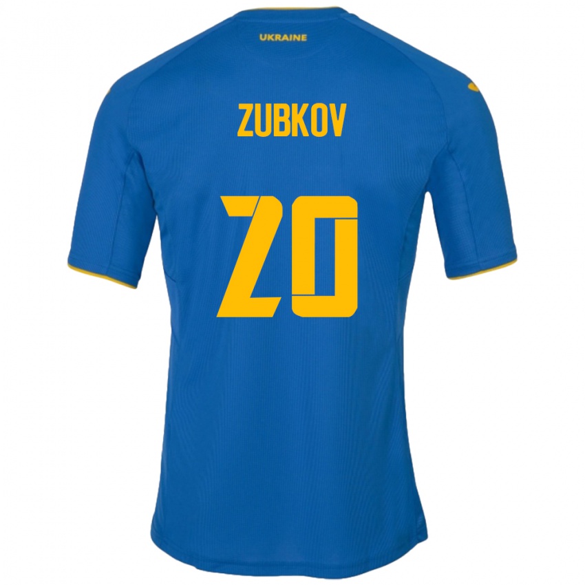 Niño Camiseta Ucrania Oleksandr Zubkov #20 Azul 2ª Equipación 24-26 La Camisa