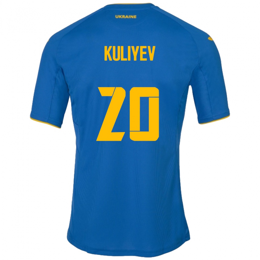 Niño Camiseta Ucrania Eldar Kuliyev #20 Azul 2ª Equipación 24-26 La Camisa