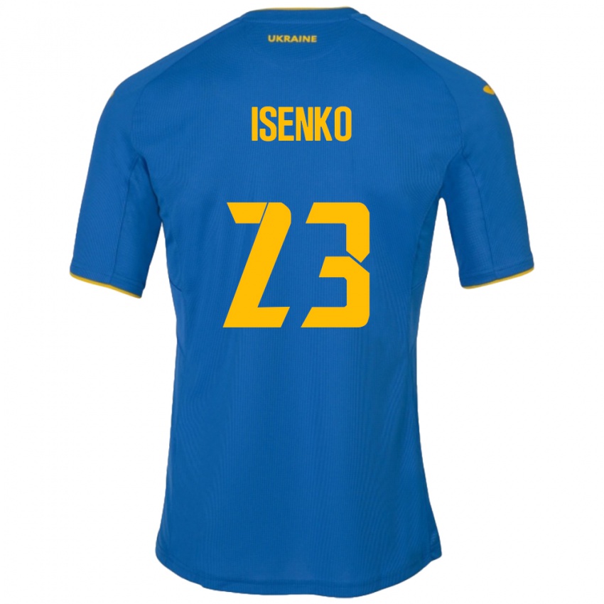 Niño Camiseta Ucrania Pavlo Isenko #23 Azul 2ª Equipación 24-26 La Camisa