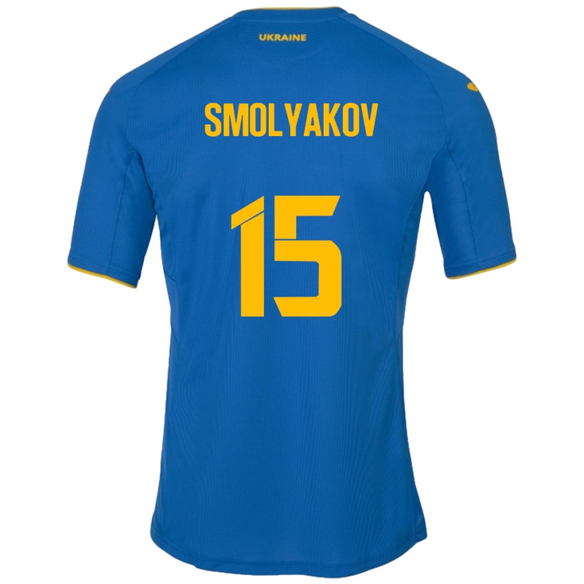 Niño Camiseta Ucrania Artem Smolyakov #15 Azul 2ª Equipación 24-26 La Camisa