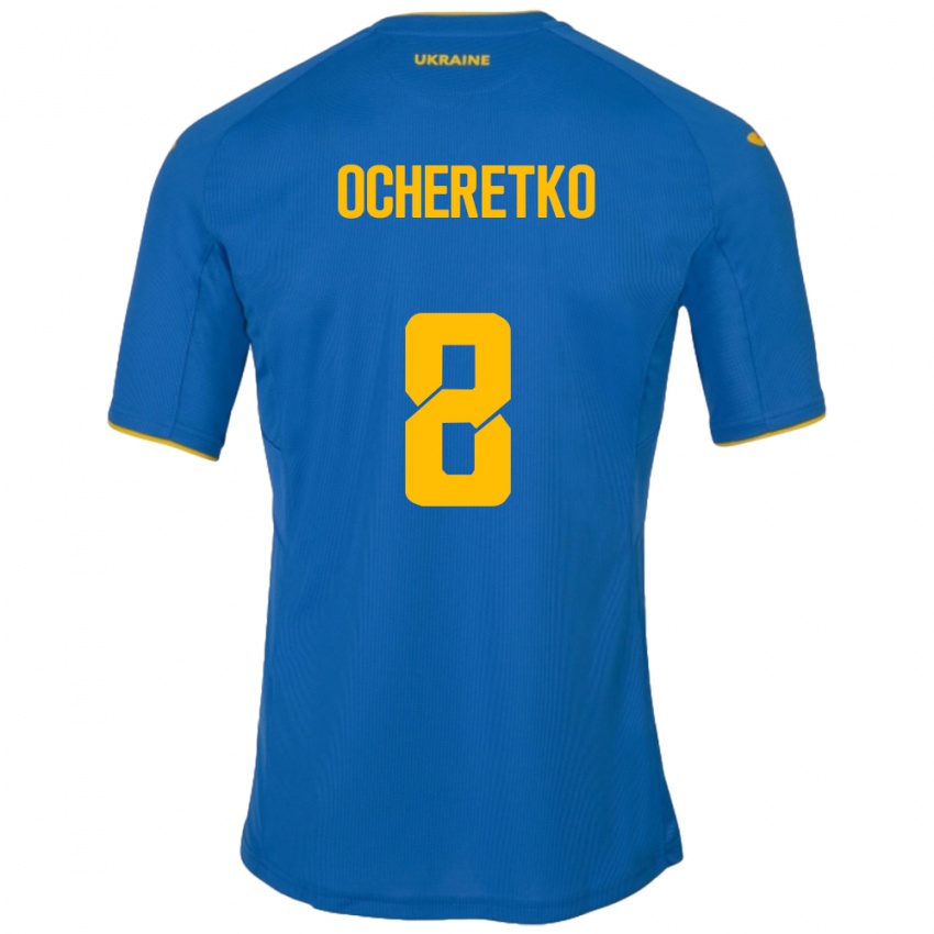 Niño Camiseta Ucrania Oleg Ocheretko #8 Azul 2ª Equipación 24-26 La Camisa