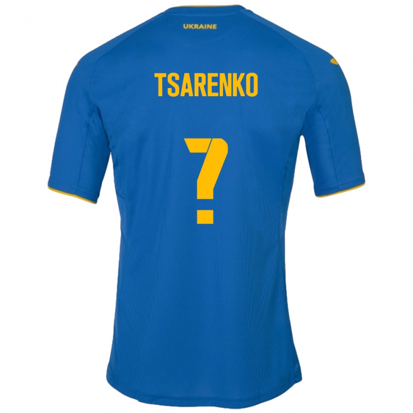 Niño Camiseta Ucrania Anton Tsarenko #0 Azul 2ª Equipación 24-26 La Camisa