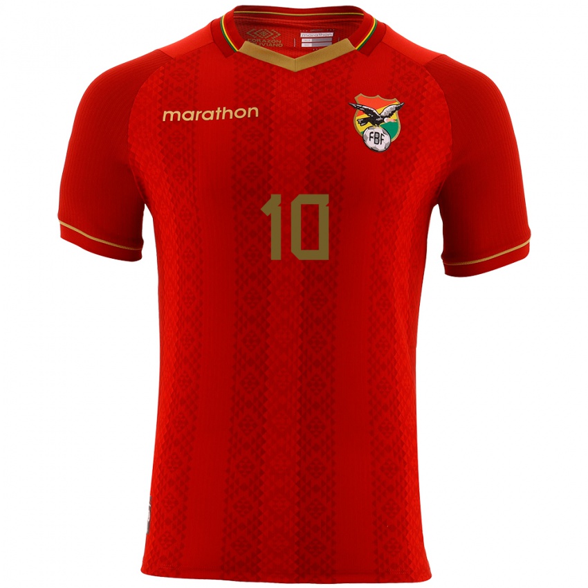 Niño Camiseta Bolivia Leonardo Viviani #10 Rojo 2ª Equipación 24-26 La Camisa