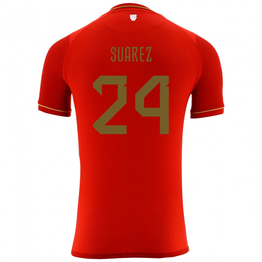 Niño Camiseta Bolivia Marcelo Suárez #24 Rojo 2ª Equipación 24-26 La Camisa