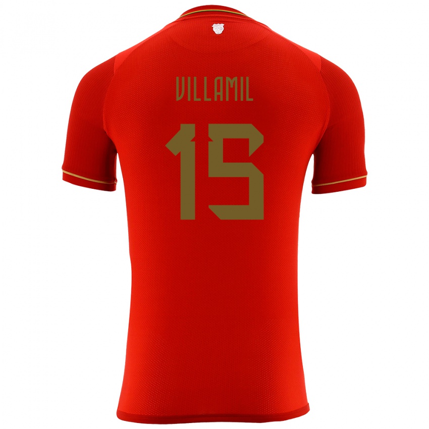 Niño Camiseta Bolivia Gabriel Villamíl #15 Rojo 2ª Equipación 24-26 La Camisa