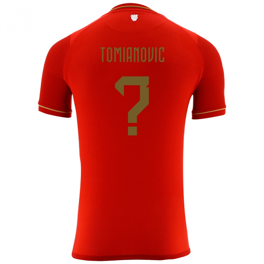 Niño Camiseta Bolivia Mirko Tomianovic #0 Rojo 2ª Equipación 24-26 La Camisa