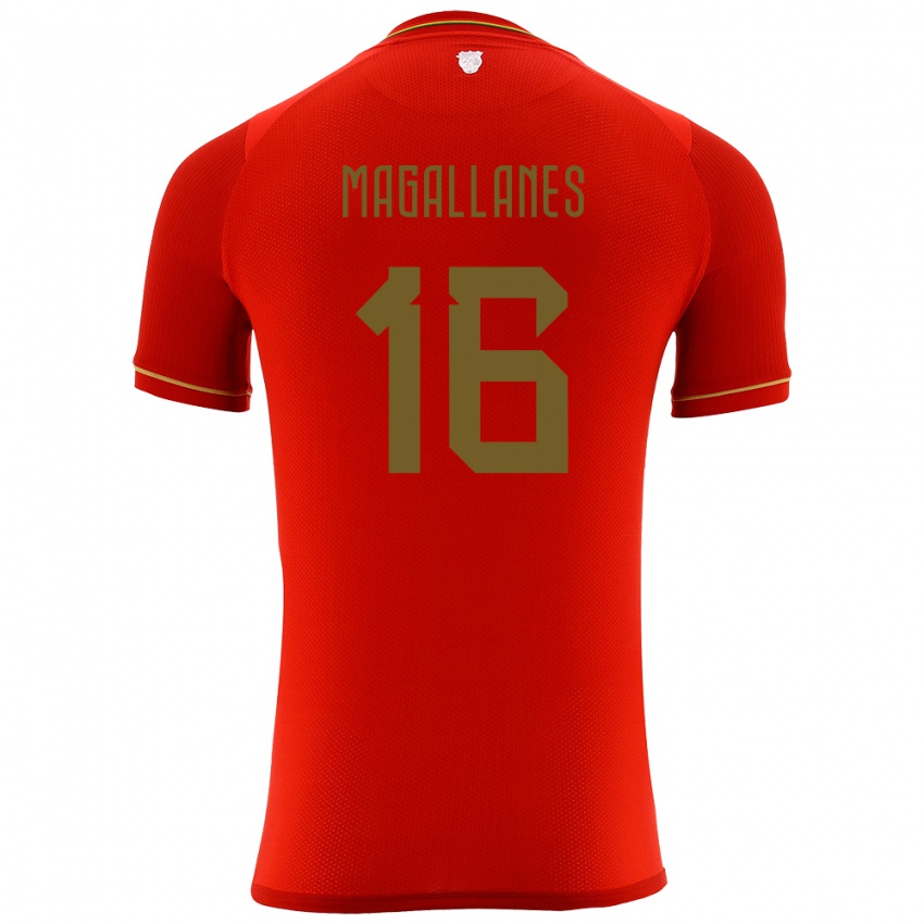 Niño Camiseta Bolivia Juan Magallanes #16 Rojo 2ª Equipación 24-26 La Camisa