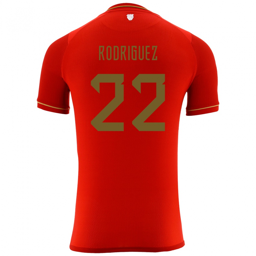 Niño Camiseta Bolivia Carlitos Rodriguez #22 Rojo 2ª Equipación 24-26 La Camisa