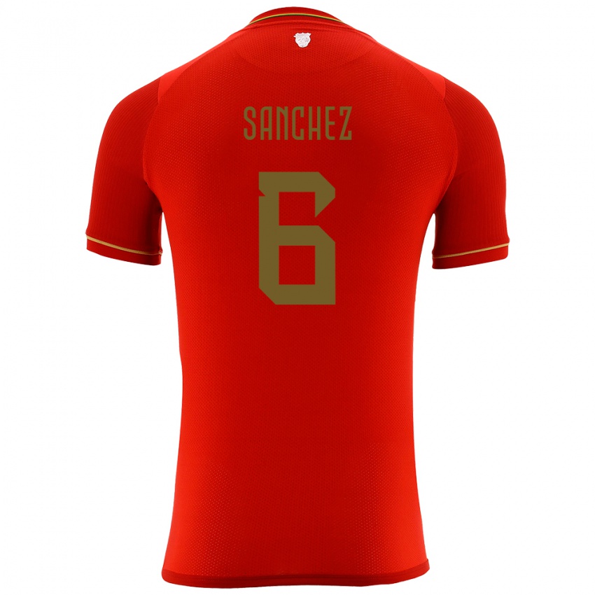 Niño Camiseta Bolivia Lucas Sanchez #6 Rojo 2ª Equipación 24-26 La Camisa