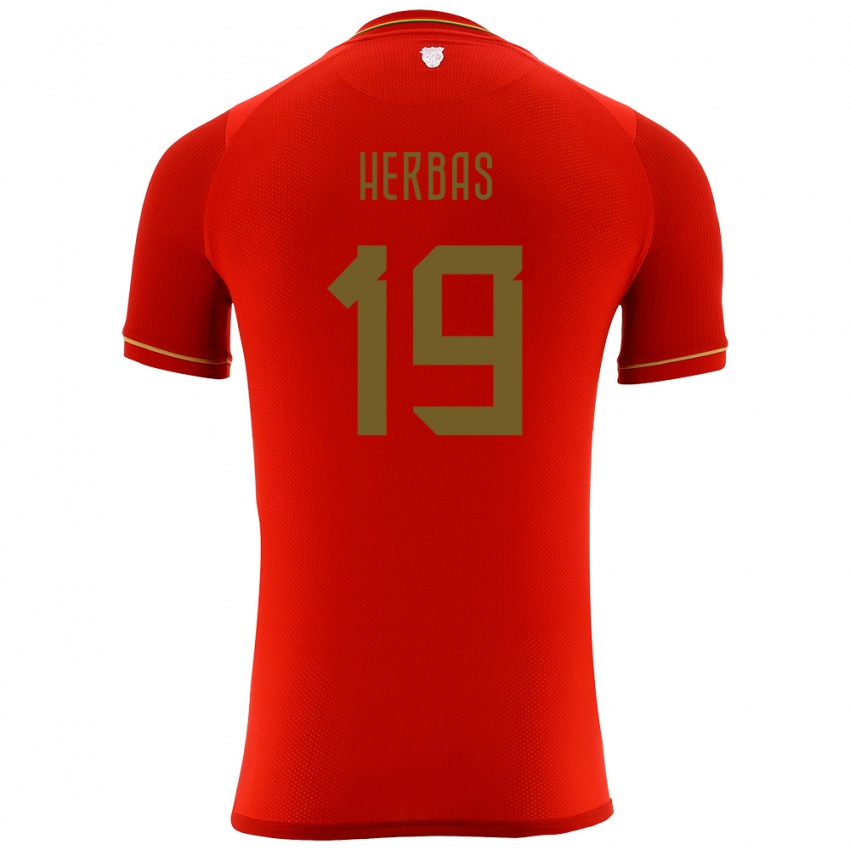 Niño Camiseta Bolivia Alan Herbas #19 Rojo 2ª Equipación 24-26 La Camisa