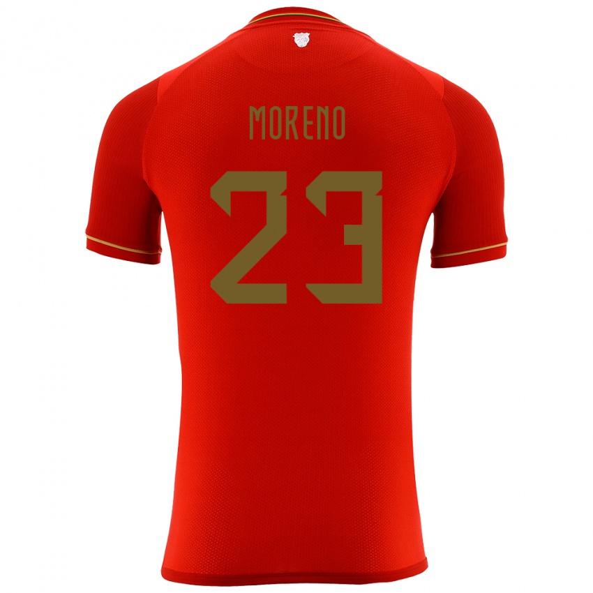 Niño Camiseta Bolivia Leonel Moreno #23 Rojo 2ª Equipación 24-26 La Camisa