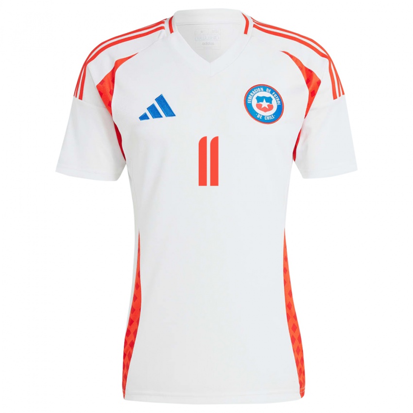 Niño Camiseta Chile Yessenia López #11 Blanco 2ª Equipación 24-26 La Camisa