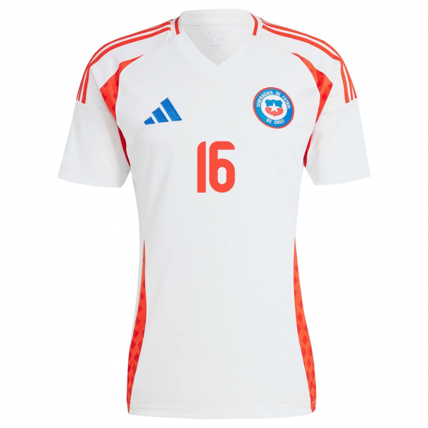 Niño Camiseta Chile Igor Lichnovsky #16 Blanco 2ª Equipación 24-26 La Camisa