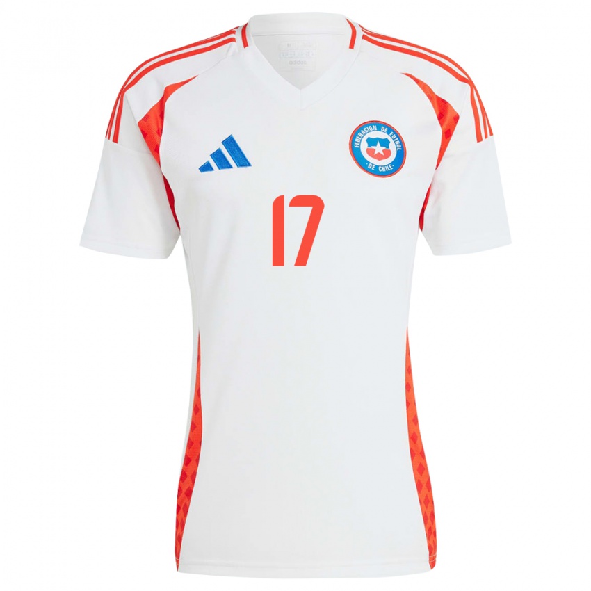 Niño Camiseta Chile Esteban Pavez #17 Blanco 2ª Equipación 24-26 La Camisa