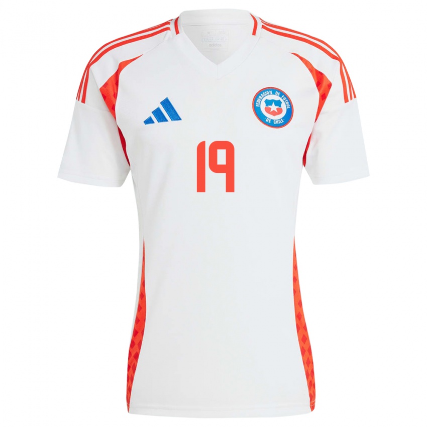 Niño Camiseta Chile Lucas Cepeda #19 Blanco 2ª Equipación 24-26 La Camisa