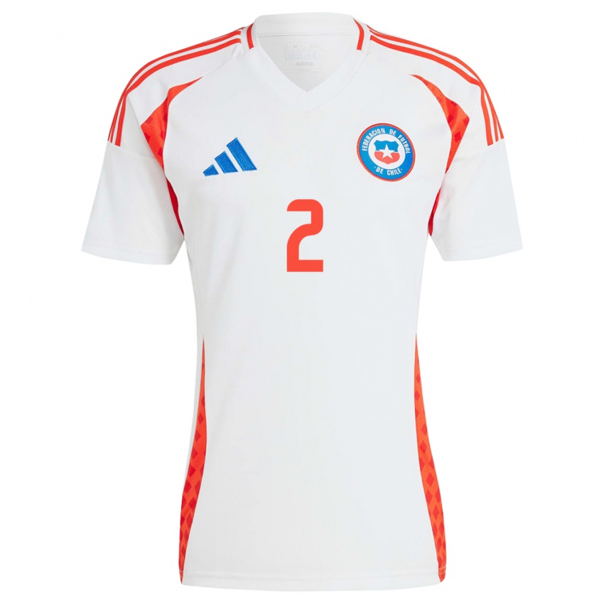 Niño Camiseta Chile Víctor Campos #2 Blanco 2ª Equipación 24-26 La Camisa