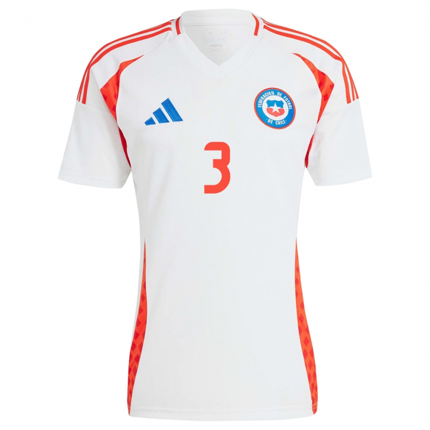 Niño Camiseta Chile Iván Román #3 Blanco 2ª Equipación 24-26 La Camisa