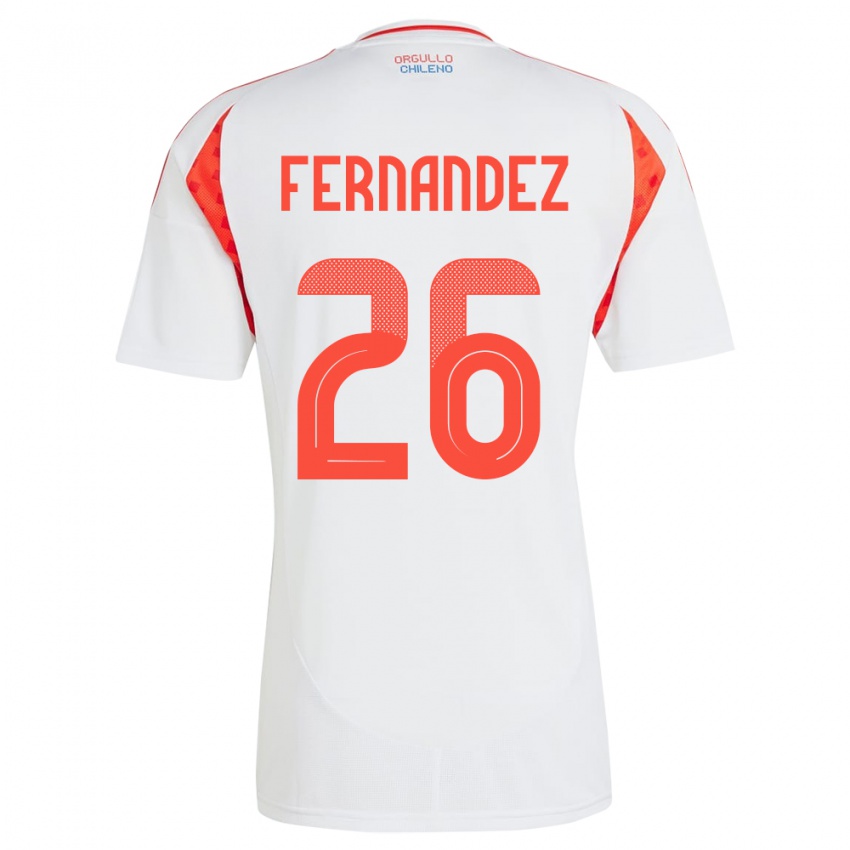 Niño Camiseta Chile Nicolás Fernández #26 Blanco 2ª Equipación 24-26 La Camisa