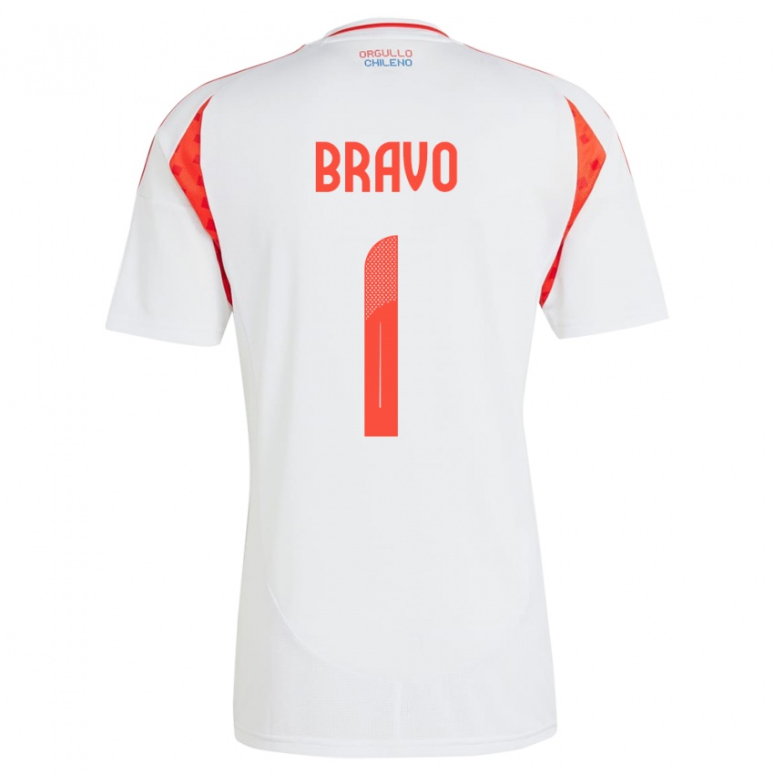 Niño Camiseta Chile Claudio Bravo #1 Blanco 2ª Equipación 24-26 La Camisa