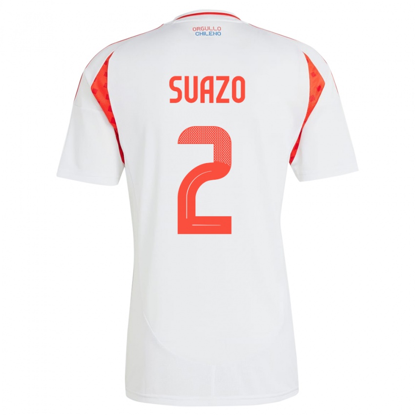 Niño Camiseta Chile Gabriel Suazo #2 Blanco 2ª Equipación 24-26 La Camisa