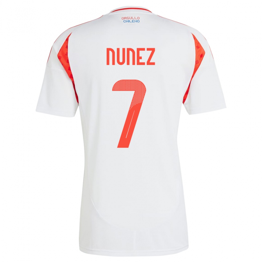 Niño Camiseta Chile Marcelino Núñez #7 Blanco 2ª Equipación 24-26 La Camisa