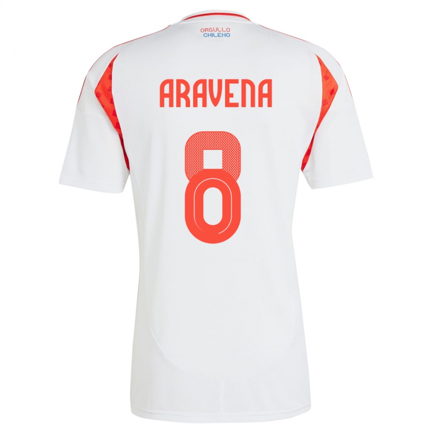 Niño Camiseta Chile Alexander Aravena #8 Blanco 2ª Equipación 24-26 La Camisa