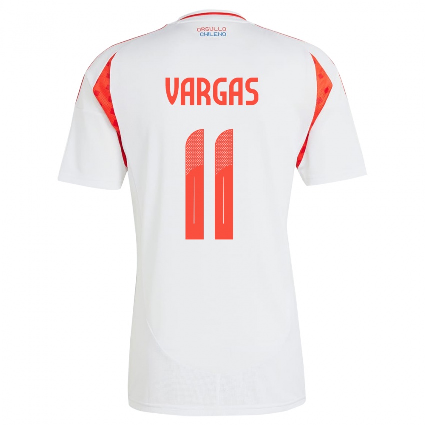 Niño Camiseta Chile Eduardo Vargas #11 Blanco 2ª Equipación 24-26 La Camisa