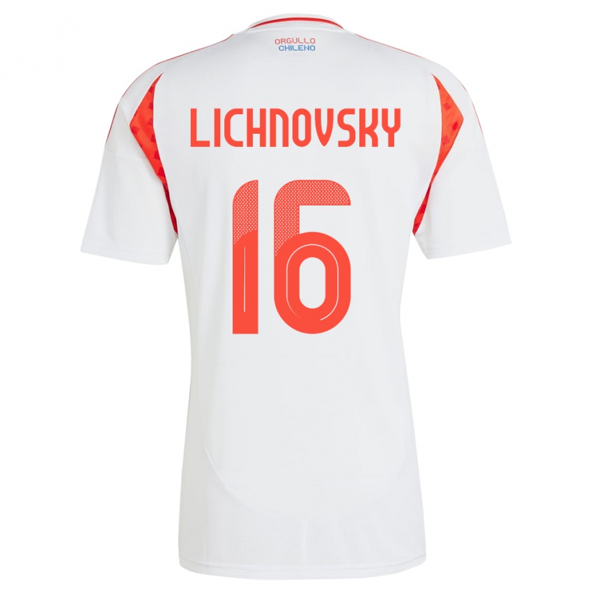 Niño Camiseta Chile Igor Lichnovsky #16 Blanco 2ª Equipación 24-26 La Camisa