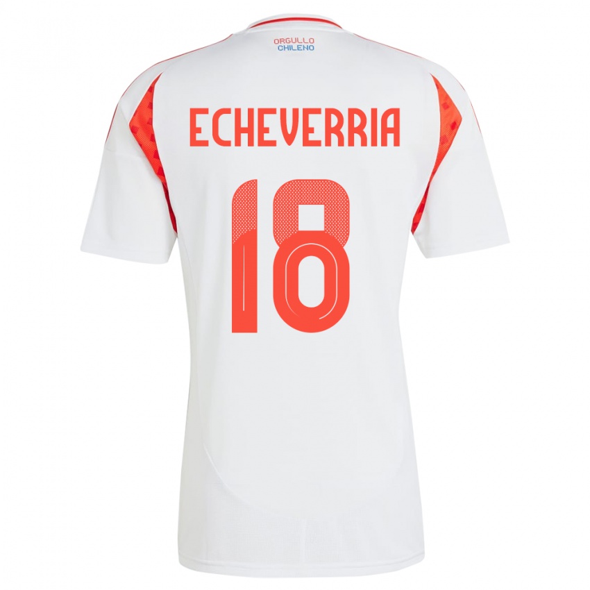 Niño Camiseta Chile Rodrigo Echeverría #18 Blanco 2ª Equipación 24-26 La Camisa