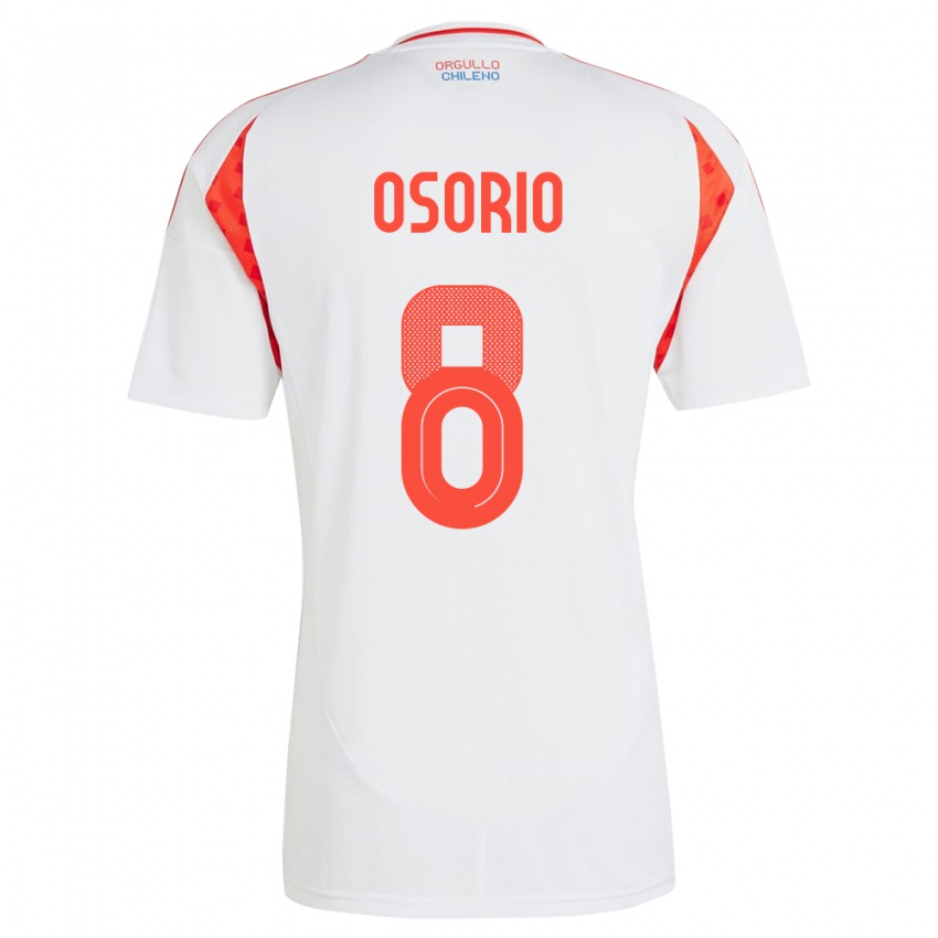 Niño Camiseta Chile Darío Osorio #8 Blanco 2ª Equipación 24-26 La Camisa