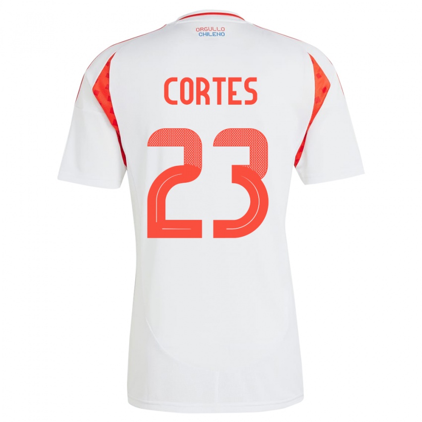 Niño Camiseta Chile Brayan Cortés #23 Blanco 2ª Equipación 24-26 La Camisa