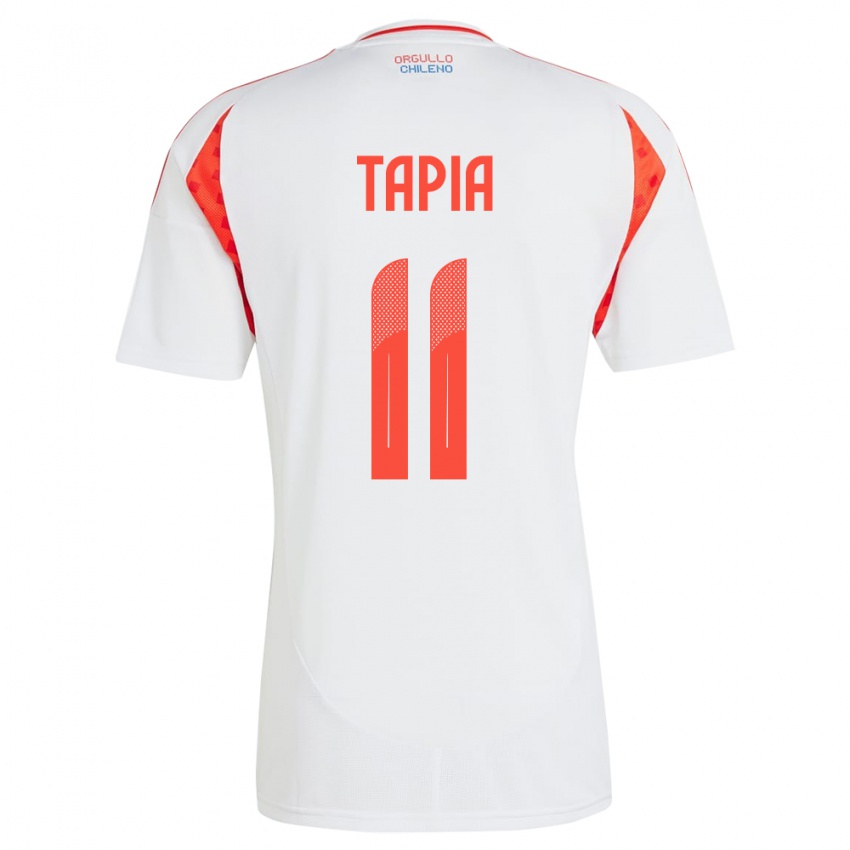 Niño Camiseta Chile Gonzalo Tapia #11 Blanco 2ª Equipación 24-26 La Camisa