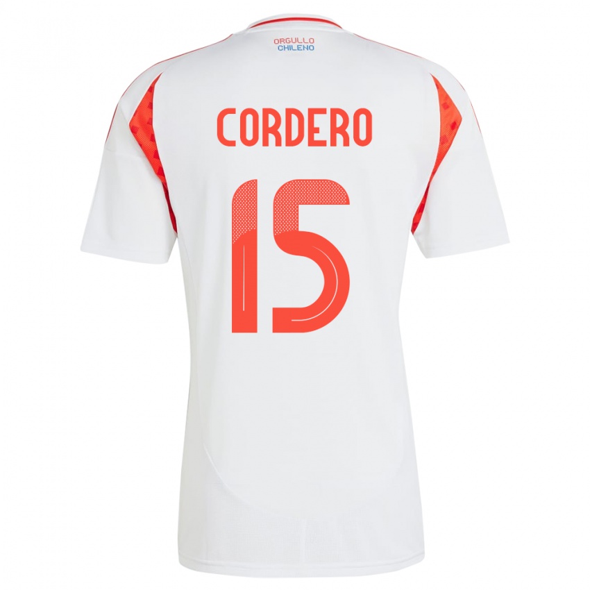 Niño Camiseta Chile Renato Cordero #15 Blanco 2ª Equipación 24-26 La Camisa