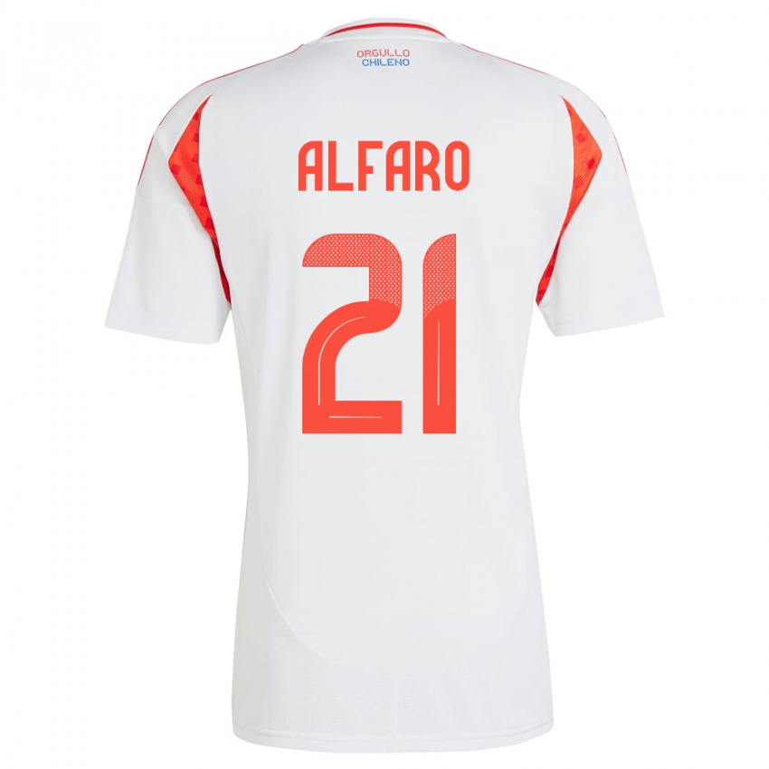 Niño Camiseta Chile Julián Alfaro #21 Blanco 2ª Equipación 24-26 La Camisa