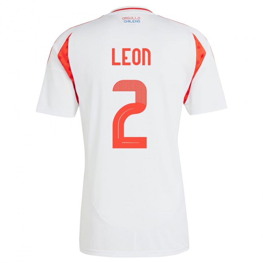 Niño Camiseta Chile Maicol León #2 Blanco 2ª Equipación 24-26 La Camisa