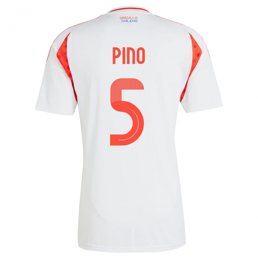 Niño Camiseta Chile Sebastián Pino #5 Blanco 2ª Equipación 24-26 La Camisa