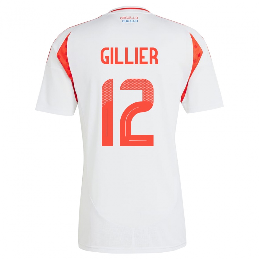 Niño Camiseta Chile Thomas Gillier #12 Blanco 2ª Equipación 24-26 La Camisa